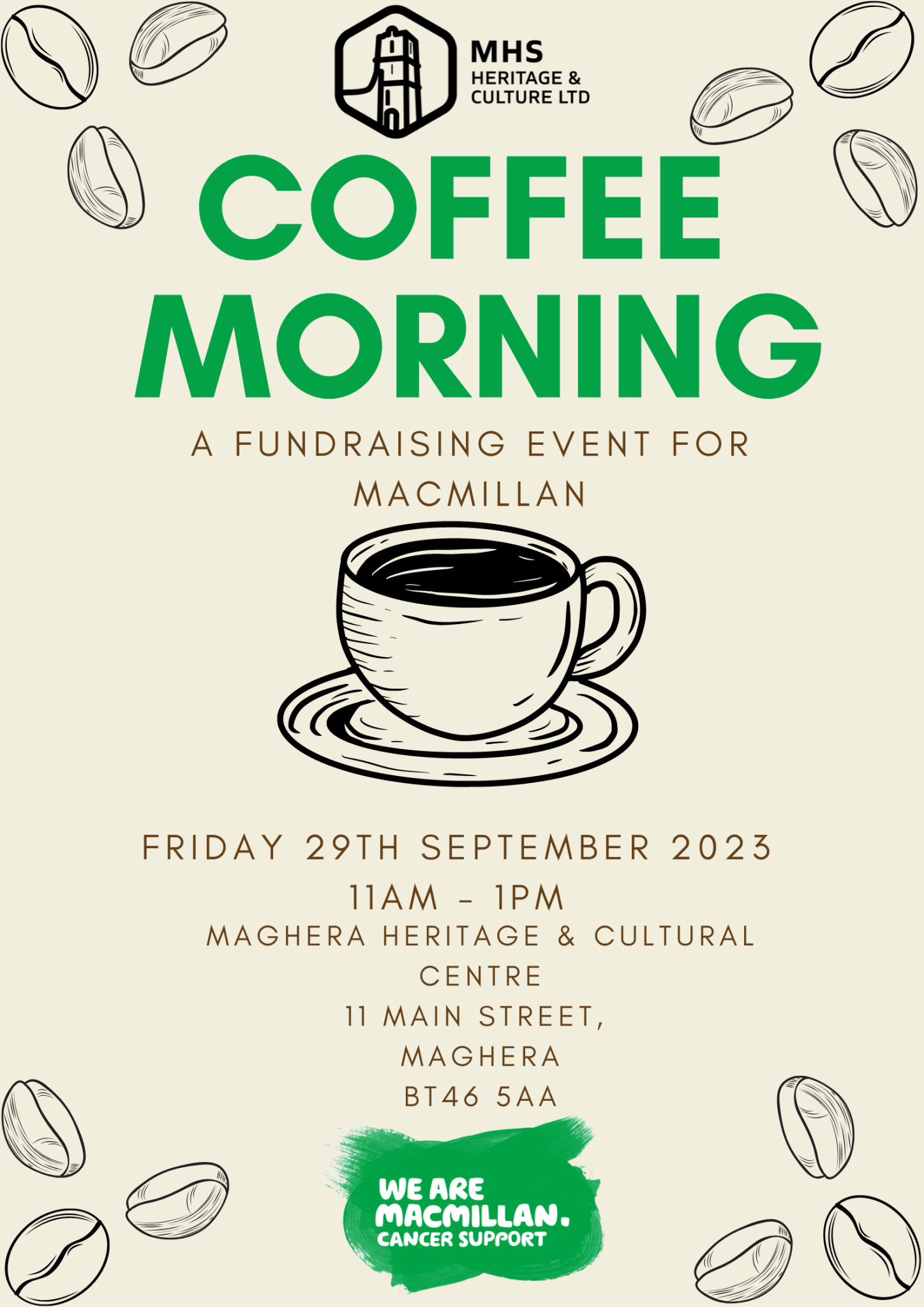 𝐌𝐚𝐠𝐡𝐞𝐫𝐚 𝐇𝐞𝐫𝐢𝐭𝐚𝐠𝐞 𝐂𝐞𝐧𝐭𝐫𝐞 ® Macmillan Coffee Morning - Community Support ...